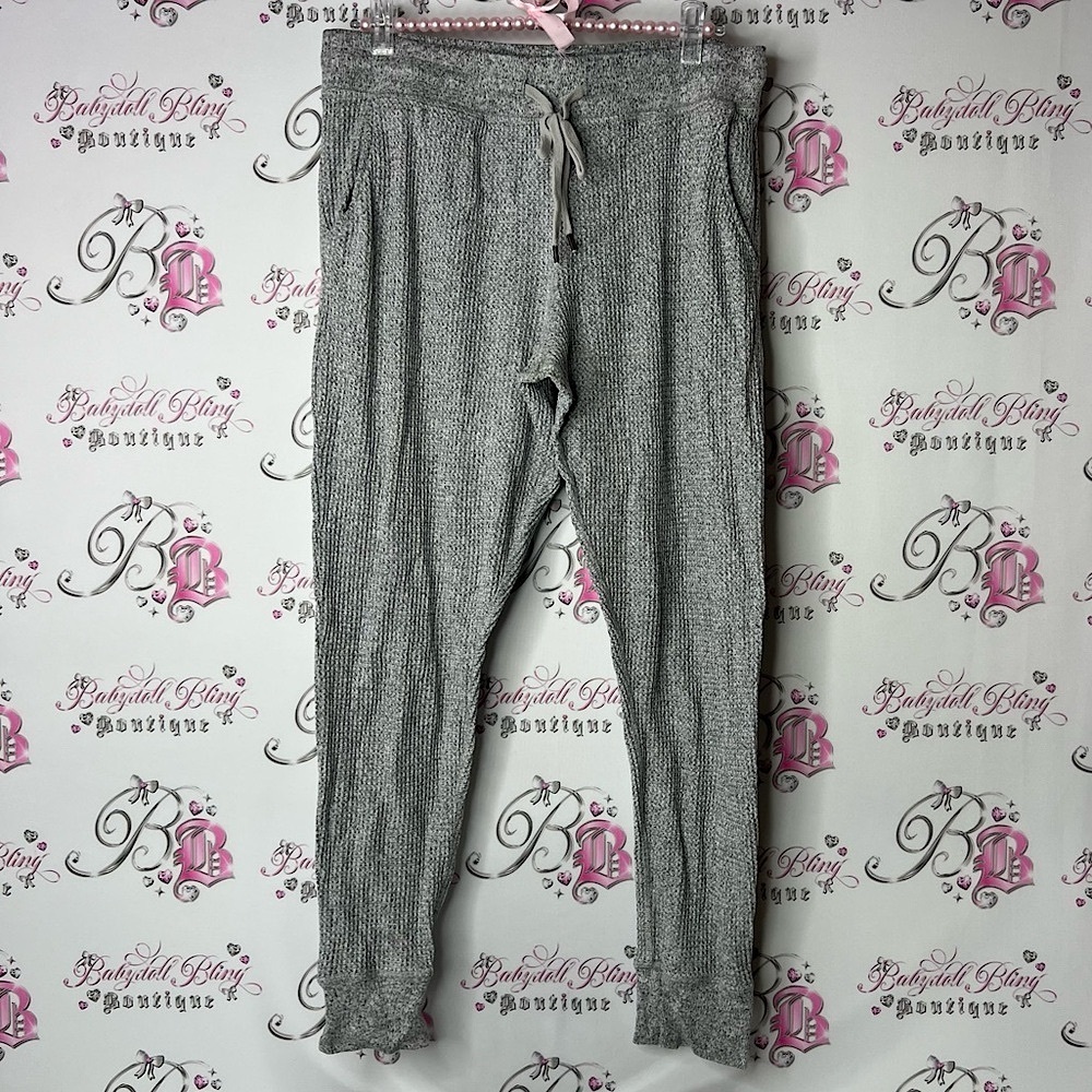 Papinelle pants waffle knit thermal lounge pants Gray Textured Lounge Pants